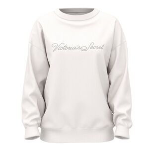 Victoria’s Secret Crystal Logo Effortless Fleece Crewneck Sweatshirt